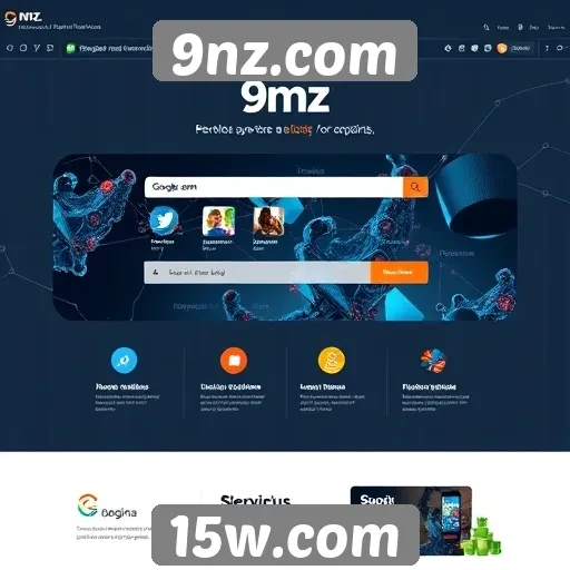 Navegação e interface do usuário no site 9nz.com